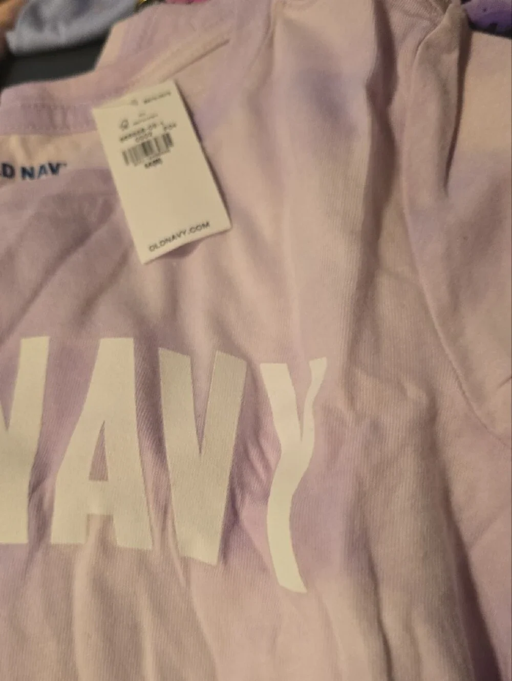 Old Navy Girls' Lavender Tie-Dye Logo Tee - White Print